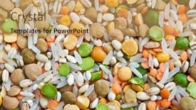  Presentation with cereals and legumes - Audience pleasing presentation theme consisting of mix-of-cereals-and-legumes backdrop and a yellow colored foreground