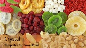  Presentation with fruit - Amazing theme having mix of dried fruits close backdrop and a gold colored foreground