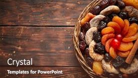  Presentation with wicker - Colorful slide deck enhanced with mix-of-dried-fruits backdrop and a tawny brown colored foreground