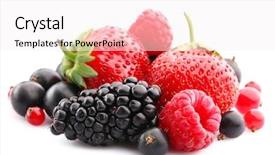  Presentation with white - Presentation theme with mix of fresh berries isolated background and a white colored foreground
