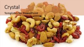  Presentation with dried fruits seeds nuts - Cool new presentation theme with mix of fresh nuts backdrop and a gold colored foreground