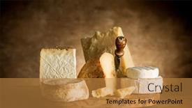  Presentation with cutting board - PPT theme enhanced with mix-of-italian-cheese-over background and a gold colored foreground