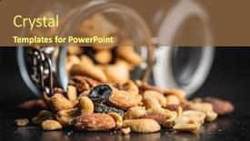  Presentation with nuts - PPT theme featuring mix-of-salted-nuts background and a tawny brown colored foreground