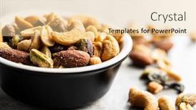  Presentation with nuts - Audience pleasing theme consisting of mix-of-salted-nuts backdrop and a lemonade colored foreground