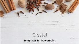  Presentation with cinnamon - Cool new PPT theme with mix-of-spices-cinnamon-nutmeg backdrop and a white colored foreground