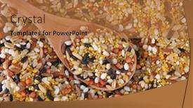  Presentation with healthy lifestyle - PPT theme consisting of mix-of-variety-of-cereals background and a coral colored foreground