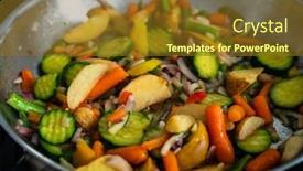  Presentation with frying - Cool new slides with mix-of-vegetables-cooking backdrop and a tawny brown colored foreground