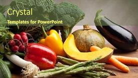  Presentation with hydroponics vegetables hydroponic vegetable - PPT theme consisting of mix of vegetables background and a tawny brown colored foreground
