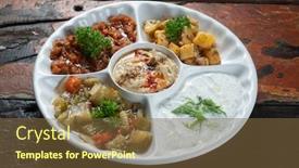  Presentation with arabic food - Slide set consisting of meze restaurant - mix plate arabic food background and a tawny brown colored foreground