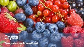  Presentation with mix berries and candy - Presentation having mix ripe berries collection set background and a ocean colored foreground