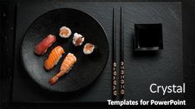  Presentation with chopstick - Presentation featuring mix-sashmi-and-sushi background and a  colored foreground