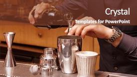  Presentation with bartender - Amazing slide set having mixed alcoholic drink - bartender is pouring alcohol backdrop and a  colored foreground