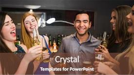  Presentation with beer - Audience pleasing PPT theme consisting of mixed alcoholic drink - chatting friends drinking beer backdrop and a tawny brown colored foreground