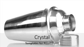  Presentation with cocktail - Presentation theme featuring mixed alcoholic drink - cocktail shaker isolated on white background and a light gray colored foreground