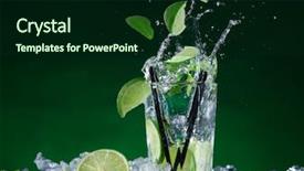  Presentation with colorful cocktails mojito red cocktail - Audience pleasing PPT theme consisting of mixed alcoholic drink - fresh mojito cocktail in freeze backdrop and a  colored foreground