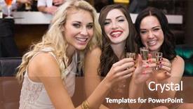  Presentation with shots - Presentation design having mixed alcoholic drink - happy friends drinking shots together background and a red colored foreground