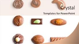  Presentation with white chocolate - Beautiful slide deck featuring mixed belgian pralines chocolate truffles backdrop and a lemonade colored foreground