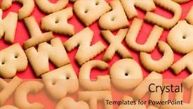  Presentation with biscuit - Slide set featuring mixed biscuit word background and a yellow colored foreground