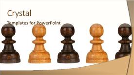  Presentation with white dna black - Slides with mixed black and white pawns background and a cream colored foreground