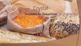  Presentation with grains - Presentation design enhanced with mixed breads and grains background close up background and a coral colored foreground