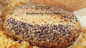  Presentation with macaroni - Colorful theme enhanced with mixed breads macaroni and grains background close up backdrop and a coral colored foreground