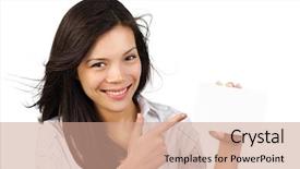  Presentation with ethnic - Presentation theme having mixed caucasian asian woman model background and a  colored foreground