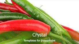  Presentation with chilli - Theme with mixed chilli pile background and a tawny brown colored foreground