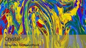  Presentation with painting walls paint roller - Cool new slide set with mixed colour - colored paint background photo backdrop and a gold colored foreground