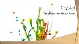  Presentation with splashing - Presentation theme enhanced with mixed colour splash - colorful paint splashing on white background and a white colored foreground