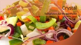  Presentation with baking - Slides consisting of mixed cut vegetables for soup pasta or just baking background and a gold colored foreground