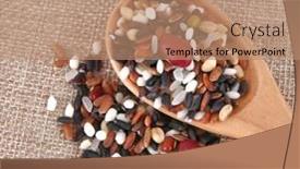  Presentation with cereal - PPT layouts featuring mixed-dry-organic-cereal background and a coral colored foreground