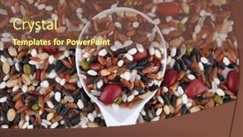  Presentation with cereal - PPT theme consisting of mixed-dry-organic-cereal background and a tawny brown colored foreground
