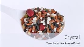  Presentation with cereal - PPT theme having mixed-dry-organic-cereal background and a sky blue colored foreground