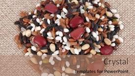  Presentation with cereal - Theme enhanced with mixed-dry-organic-cereal background and a coral colored foreground