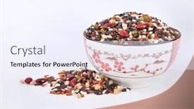  Presentation with cereal - Presentation consisting of mixed-dry-organic-cereal background and a  colored foreground