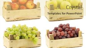  Presentation with fruits - Slide deck with mixed-fruits-in-a-wooden background and a blonde colored foreground