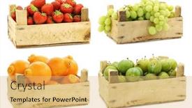  Presentation with fruits - Slide set consisting of mixed-fruits-in-a-wooden background and a yellow colored foreground