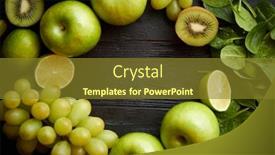  Presentation with healthy juice - Cool new slides with mixed-green-fruits-and-vegetables backdrop and a tawny brown colored foreground