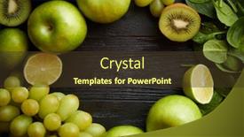  Presentation with healthy juice - Colorful theme enhanced with mixed-green-fruits-and-vegetables backdrop and a tawny brown colored foreground