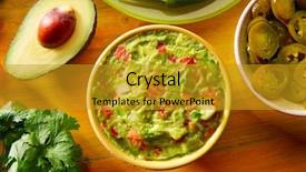  Presentation with mexican food - Theme enhanced with mixed guacamole nachos chili sauce background and a gold colored foreground