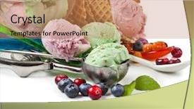  Presentation with ice cream sundae - PPT theme having mixed ice cream with fresh background and a coral colored foreground