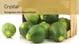  Presentation with light green - Beautiful presentation theme featuring green zucchini's cucurbita pepo backdrop and a yellow colored foreground