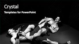  Presentation with mma - Slides consisting of sports mma - mixed martial artists fighting background and a black colored foreground