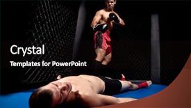  Presentation with mma - Cool new slide set with sports mma - mixed martial artists fighting backdrop and a black colored foreground