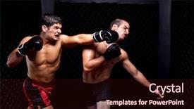  Presentation with mma - Presentation design having sports mma - mixed martial artists fighting background and a wine colored foreground