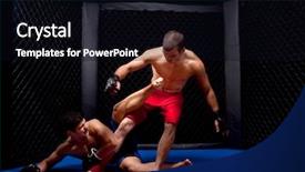  Presentation with mma - Presentation theme having sports mma - mixed martial artists fighting background and a wine colored foreground