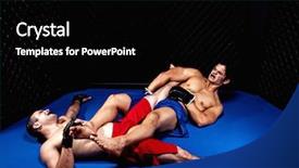  Presentation with mma - Presentation design with sports mma - mixed martial artists fighting background and a black colored foreground