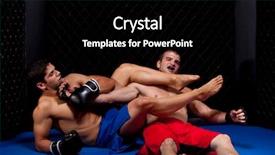  Presentation with mma - Presentation theme having sports mma - mixed martial artists fighting background and a black colored foreground