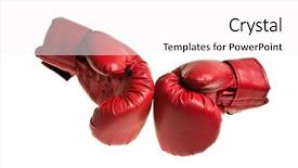  Presentation with boxing - Audience pleasing PPT theme consisting of boxing gloves backdrop and a white colored foreground