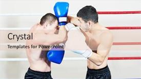  Presentation with thai boxing - PPT theme enhanced with phisic - combat sport muai thai sportsman background and a lemonade colored foreground
